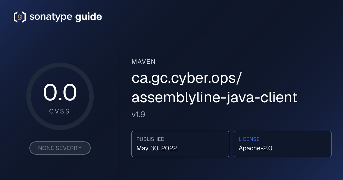 ca.gc.cyber.ops/assemblyline-java-client 1… | Sonatype Guide