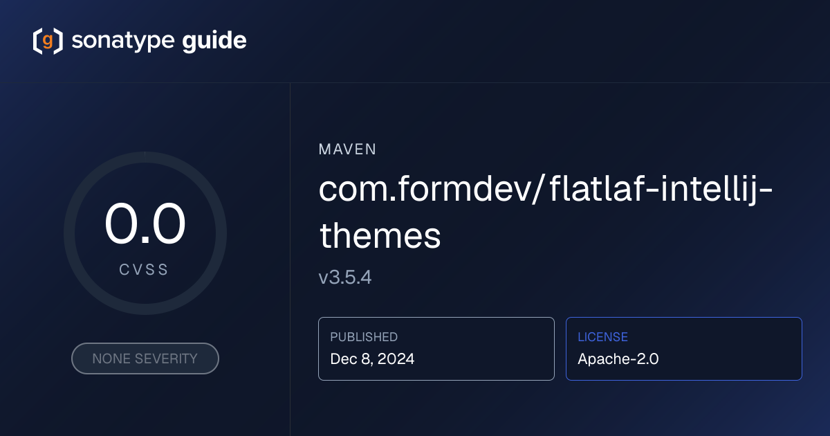 com.formdev/flatlaf-intellij-themes 3.5.4… | Sonatype Guide