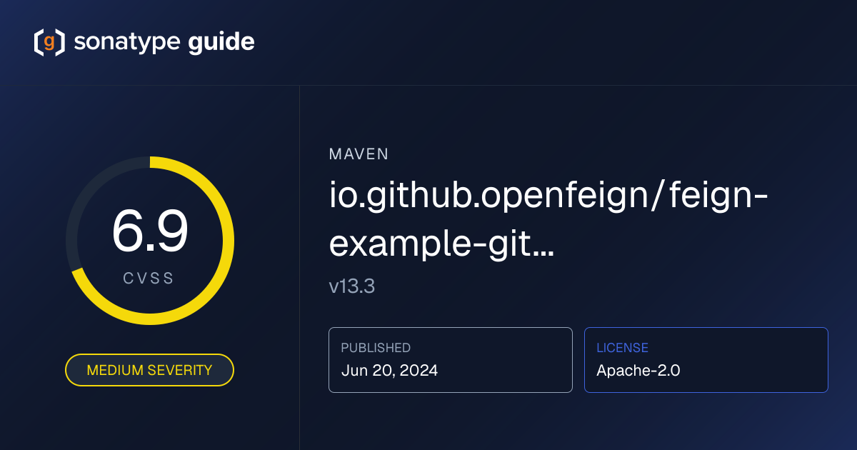 io.github.openfeign/feign-example-github-w… | Sonatype Guide | Sonatype ...