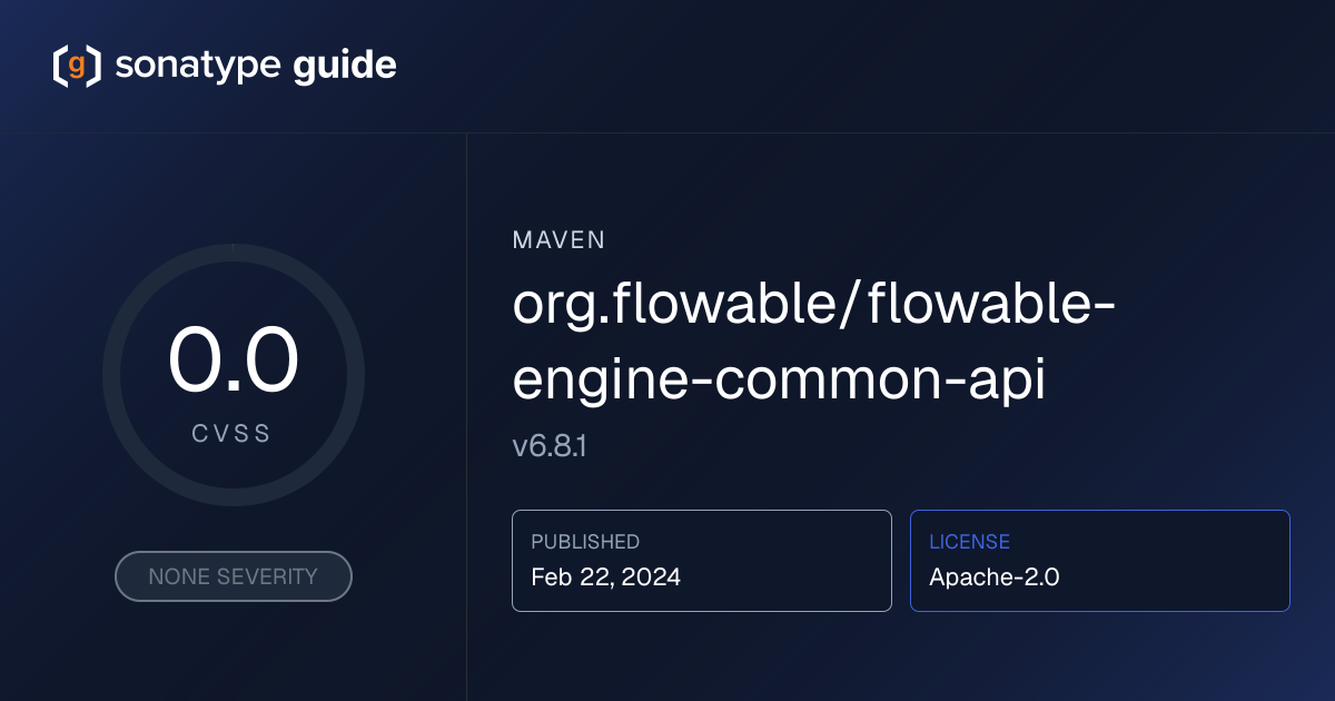 org.flowable/flowable-engine-common-api 6.… | Sonatype Guide | Sonatype ...