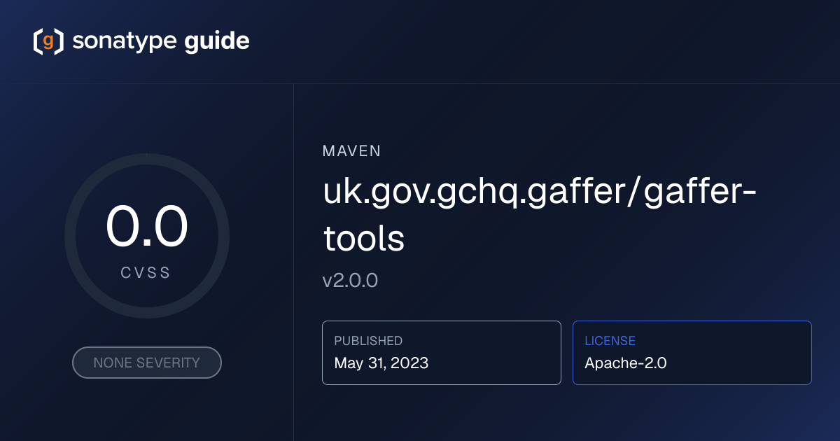 uk.gov.gchq.gaffer/gaffer-tools 2.0.0 | Vu… | Sonatype Guide