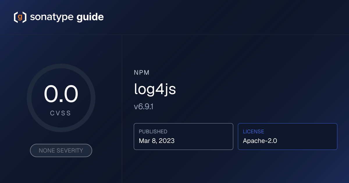 log4js 6.9.1 | Sonatype Guide | Sonatype Guide